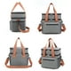thumbnail image 4 of Xihbxyly Bolsa Térmica para Almuerzo, Diseño de Doble Compartimento, Impermeable y Resistente Al Desgarro, Gran Capacidad para Cajas de Comida y Botellas de Leche, Asa Portátil, Ideal para Picnic y V, 4 of 7