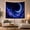 Crescent In Space, variant on Celestial Compass Rose Among Moon Phases, Mystical Fantasy for Astronomy Fans, Cosmic Symbol Decor, Housewarming Gift, Tapestry Wall Hanging for Bedroom and Study Room