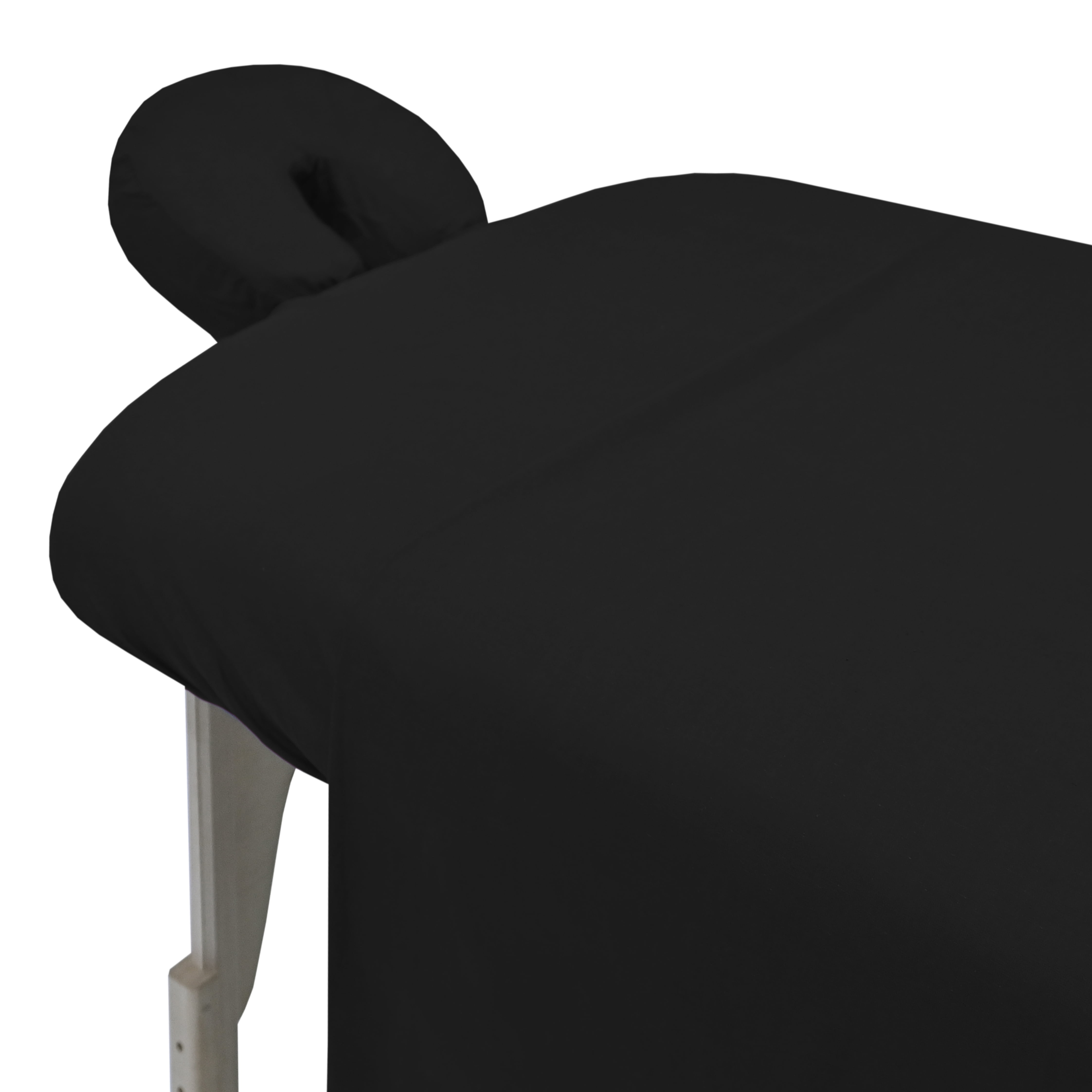 Spa Massage Table Poly Cotton Sheets 3 Pieces Full Set Resistant to Wrinkling, Black