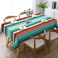 thumbnail image 4 of Rectangle Tablecloth National Style Polyester Table Cloth Farmhouse Waterproof Washable Table Cover for Party Home Outdoor Indoor Holiday Weddings （Green Orange,54x72 Inches）, 4 of 6