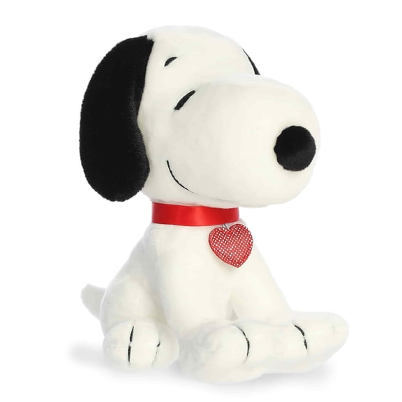 Aurora - Small White Adorable Stuffed Animal - 8" Snoopy Heart Tag - Peanuts