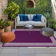 thumbnail image 2 of Dark Purple Greek Key Outdoor Rug for Patio/Deck/Porch, Non-Slip Large Area Rug 5 x 8 Ft, Geometric Greece Ancient Farmhouse Geo Indoor Outdoor Rugs Washable Area Rugs, Camping Rug Carpet Runner, 2 of 8