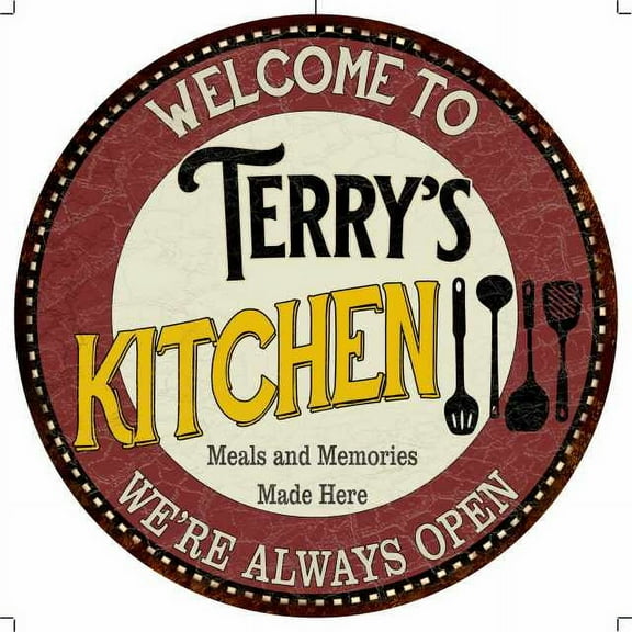 Terry's Kitchen 12" Round Metal Sign Bar Game Room Wall Déco 200120040255