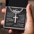 thumbnail image 3 of My Man, What I Know For Sure Is - Artisan Cross Necklace - Cuban Link Chain with Artisan Cross, 3 of 5