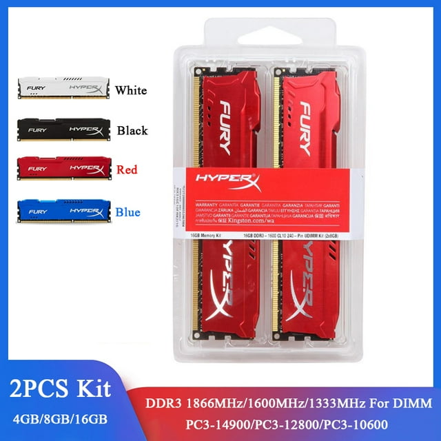 Memoria DDR3 8GB (2x4GB) 16GB (2x8GB) Kit RAM 1866MHz 1600MHz 1333MHz Desktop RAM 240Pins 1.5V DIMM PC3-12800 14900 Fury RAM 8GB(2x4GB)1866 Blue