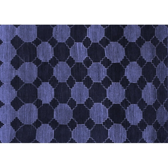 Ahgly Company Machine Washable Indoor Rectangle Abstract Blue Modern Area Rugs, 5' x 7'