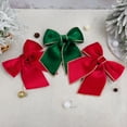 thumbnail image 5 of Christmas Red Velvet Bows 14" × 11" Decorative Holiday Bows for Wreath, Garland, Tree, Indoor Outdoor Xmas Decorations, Green, Bow, 5 of 9