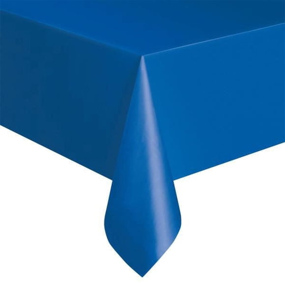 Unique Industries' Royal Blue Rectangular Plastic Tablecloth, 54" x 108"