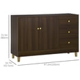 thumbnail image 3 of HOMCOM Kitchen Sideboard, Buffect Cabinet with Double Door Cupboard, 3 Drawers, Adjustable Shelf, Brown, 3 of 10