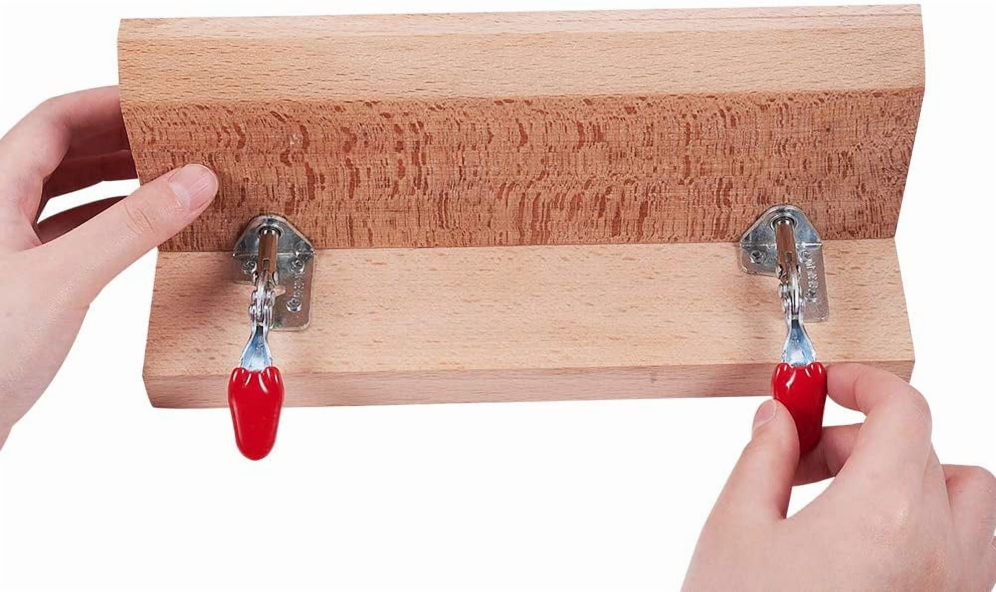 Wooden Leather Craft Retaining Clip Sewing DIY Hand Tool Set Lacing Pony Horse Clamp Table Desktop Tool for DIY Craft Making Brown