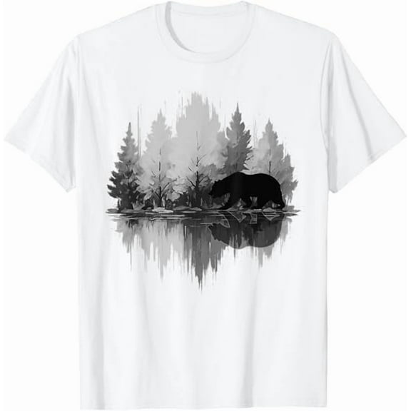 Trees Wildlife Nature Forest Mountains Wildlife Animal Bear Outdoor Forest T-Shirt Unisex Pure Cotton Tshirt Tops