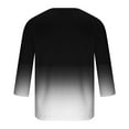 thumbnail image 4 of UVEASISHA 3/4 Sleeve Henley Shirts for Men Fashion Gradient Print Graphic Tees Lightweight Casual Button Up T-Shirt Soft Stretch Workout Tops White L, 4 of 5