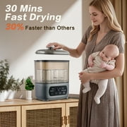 AMZBABYCHEF 4-in-1 Baby Bottle Sterilizer & Dryer: 72H Storage, 30-Min Dry, 6 Bottles + Accessories, FDA/CPC, 99.99% Germ-Free‌