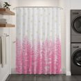 thumbnail image 2 of Pink Christmas Shower Curtain - Water Repellent Fabric Shower Curtains Washable, Winter Xmas Trees Snowflakes Rustic Decorative Polyester Cloth Bathroom Curtains Modern Bath Decor 72"x84", 2 of 8
