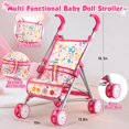 thumbnail image 4 of Set de cochecito Baby Doll YIYBM con muñeca de 12,5 pulgadas y accesorios, 4 of 6