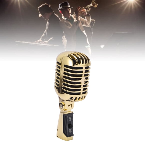 Classic Retro Dynamic Vocal Microphone, Old Vintage Style Pickup Microphone with XLR Female to 6.35mm Cable, Wired Studio Microphone Vintage Microphone Mic For Singing