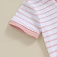 thumbnail image 4 of TOWED22 Toddler Baby Boy Clothes Summer Outfits Short Sleeve Solid Elastic Sweatshirt and Shorts 2 Piece Sweatsuit Set Pink,0-3 M, 4 of 8