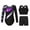 Black&Purple, variant on TiaoBug Kids Girls Gymnastics Leotard Dance Outfits Long Sleeve Rhinestone Bodysuit with Crop Top Short Black&Purple 6