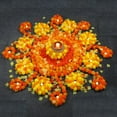 thumbnail image 3 of Marigold Garland for Decoration,pcs-5 ft Long Orange Artificial Marigold Flowers Garland Wedding Parties Diwali Indian Décor for Pooja Theme Home Day of The Dead Altar Dia de Muertos ofrendas Decor, 3 of 5