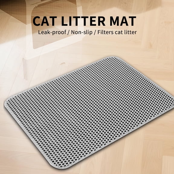 Premium Cat Litter Mat — Leakproof Waterproof Base & Non-Slip Backing, Double-Layer Litter Trapping Mat