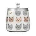 thumbnail image 7 of Yayeee Ashtray with Lid for Cigarette Smokeless Stainless Steel Home Ash Holder, Gray Cat Pattern, 7 of 7