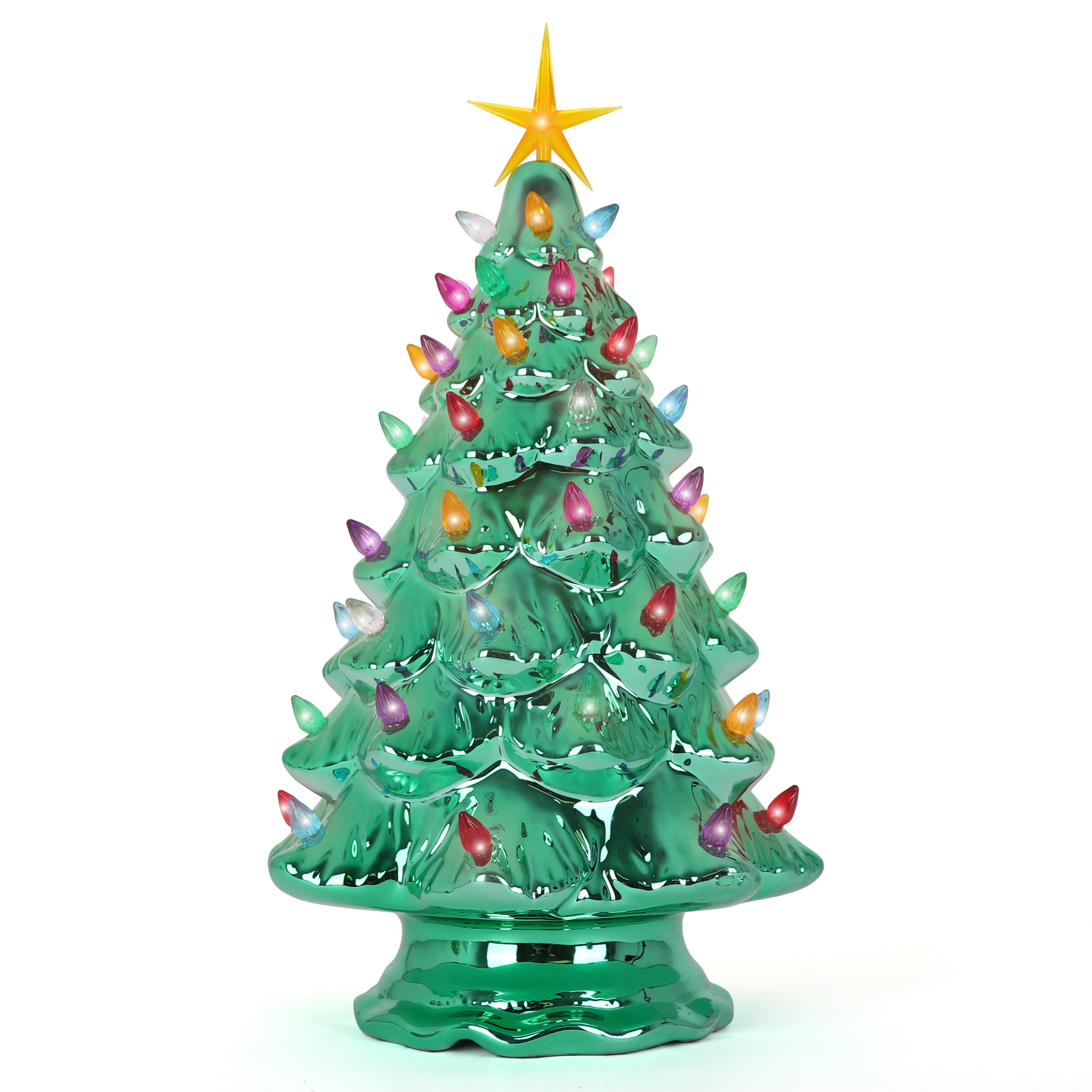 Ceramic Christmas Tree Tabletop Christmas Tree with Lights (15.5
