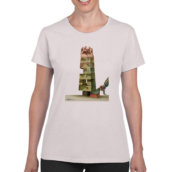 Battered Tower T-Shirt Women -Halit Kurtulmus Aytoslu Designs, Female Small