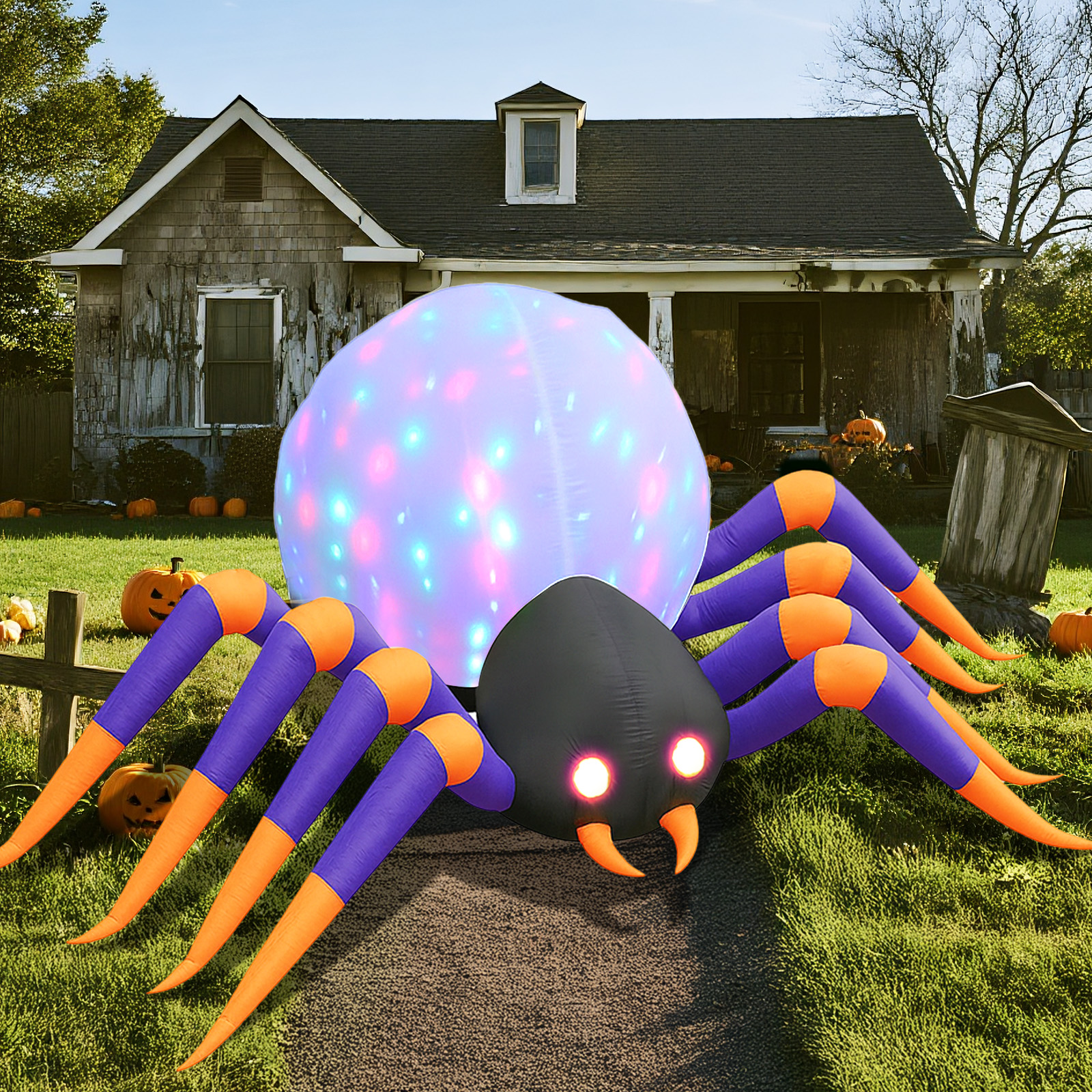 GVDV 8 Ft Inflatable Halloween Spider with LED photo 6