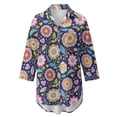 thumbnail image 7 of Renewold Beach Cover Ups for Women Breathable Bikini Coverups with Pockets Casual Button Down Shirts for Women Long Shirt Bathing Suit Cover Up Vacation Resort Wear, Ethnic Floral Print, L, 7 of 7