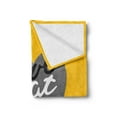 thumbnail image 2 of Love What You Do Soft Flannel Fleece Throw Blanket, Hand Drawn Greyscale Heart on Yellow Background Modern, Cozy Plush for Indoor and Outdoor Use, 50" x 70", Mustard Grey, by Ambesonne, 2 of 5