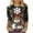 Multicolor, variant on successthop Christmas Blouse for Women Snowman Plus Size 3/4 Sleeve Top Lightweight Loose Crewneck Print Casual Clothes