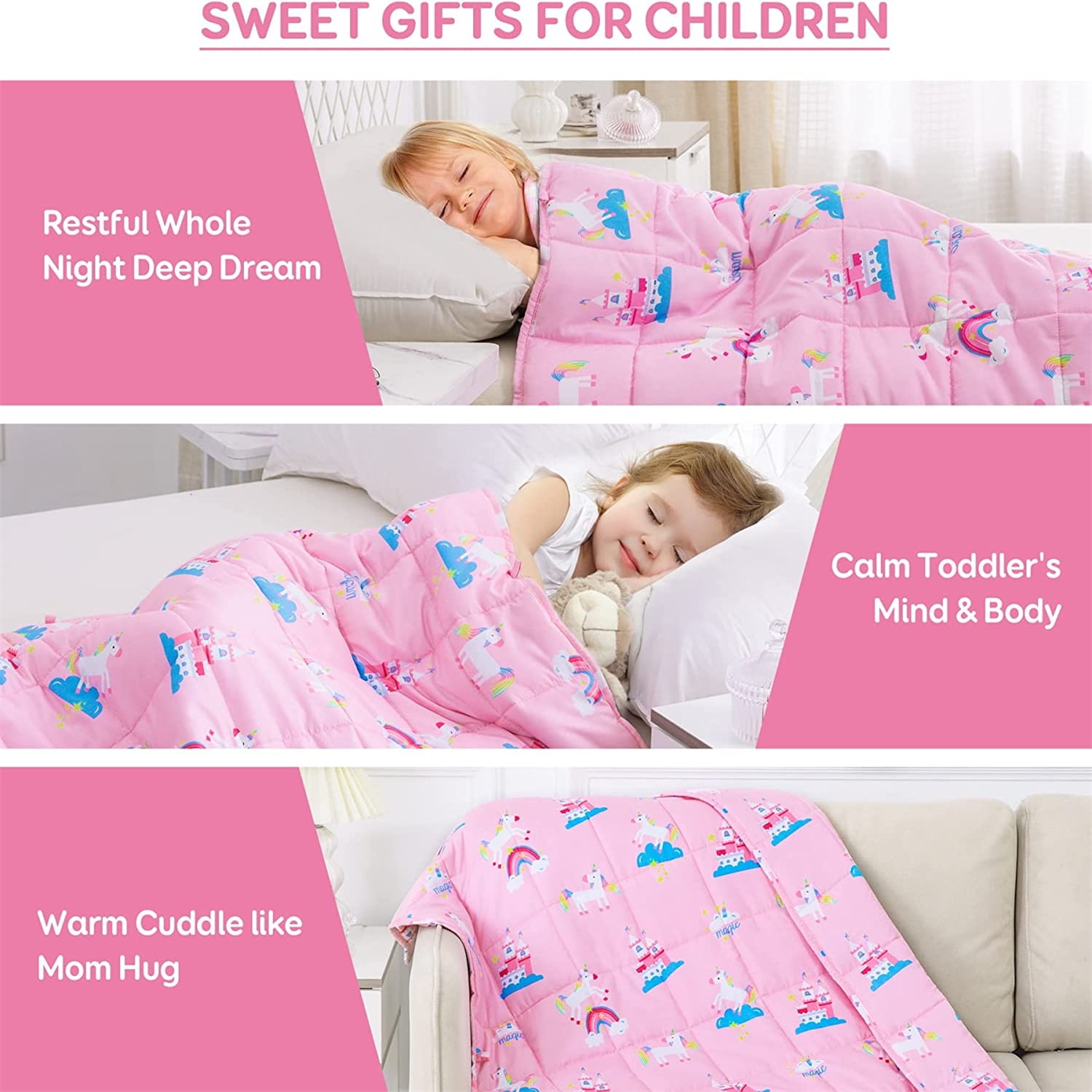 Sivio Weighted Blanket 5 Lbs For Kids, Cooling Heavy Blanket For ...