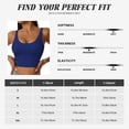 thumbnail image 7 of Fotbe Navy Blue Pattern Womens' Sports Bra Longline Wirefree Padded with Medium Support Sports Moisture-Wicking Workou Vest,Tank Top-Large, 7 of 7