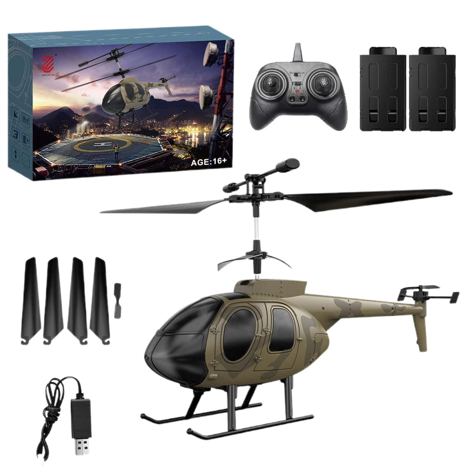 Goowood Z16 RC Helicopter with 3.5 Channel Altitude Hold One Key Take Off Remote Control Drone with 2 Batteries for Adults and Beginners