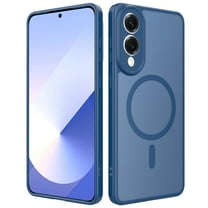 for Samsung Galaxy S25 Edge Case Compatible with MagSafe, Ultra Slim Anti-Fingerprint TPU PC Material Hybrid Shockproof Back Cover, Lightweight Anti-Scratch Drop Protective Phone Case - Blue