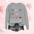 thumbnail image 4 of SELONE Women's Tops Valentine Heart Print Long Sleeve Pullover Crewneck Sweatshirt Casual Outerwear Gray XL, 4 of 4