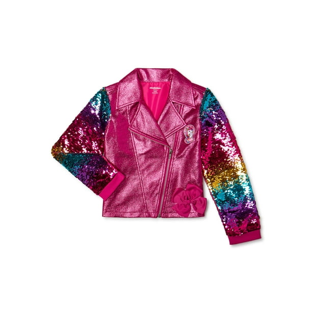 Jojo Siwa Jojo Siwa Girls Sequin Sleeve Moto Jacket Sizes 4 16 Walmart Com Walmart Com