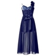 thumbnail image 3 of MSemis Kids Girls One Shoulder Flowers Pageant Romper Dress, 3 of 7