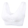 thumbnail image 3 of Women‘s Front Side Buckle Lace Edge Without Steel Ring Movement Seamless Gathering Adjustment Yoga Sleep Large Bra, 3 of 3