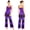 Purple, variant on Womens Disco Dance Latin Jazz Dancewear Sequin Patchwork Tiered Tassel Jumpsuits Hot Pink S
