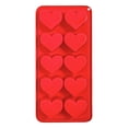 thumbnail image 6 of Hvmvliv Ice Trays 10-Compartments Heart-Shape Ice Molds Food Grade Silicone Household Refrigerator Easy-Release Ice Blocks Moulds Red, 6 of 6