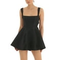 Women Y2k Mini Corset Dress Sleeveless Backless Square Neck Aline