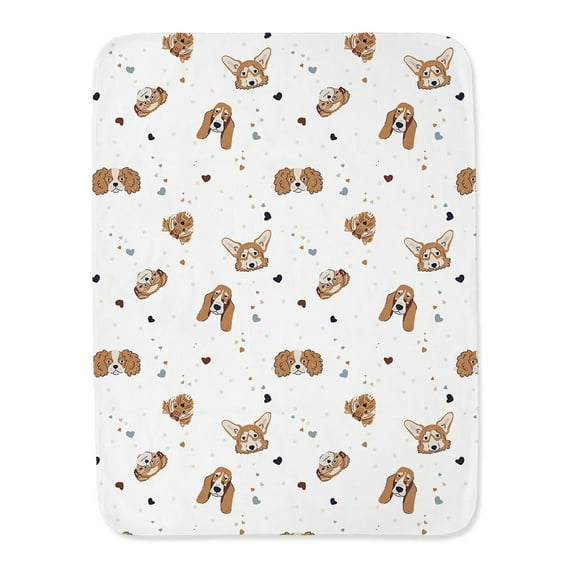 Dog Faces And Hearts Blanket  -Image by Shutterstock,