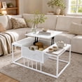thumbnail image 3 of LIVIZA Modern Lift Top Coffee Table with Hidden Compartment, Rectangle Center Table for Living Room，White, 3 of 11