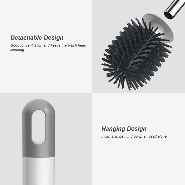 Juego de escobillas para inodoro de pared con cerdas suaves ShuxiuWang 8390612475269