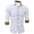 thumbnail image 3 of IROINNID Long Sleeve Shirts for Men Leisure And Business Single-breasted Shirt Top,White, 3 of 6