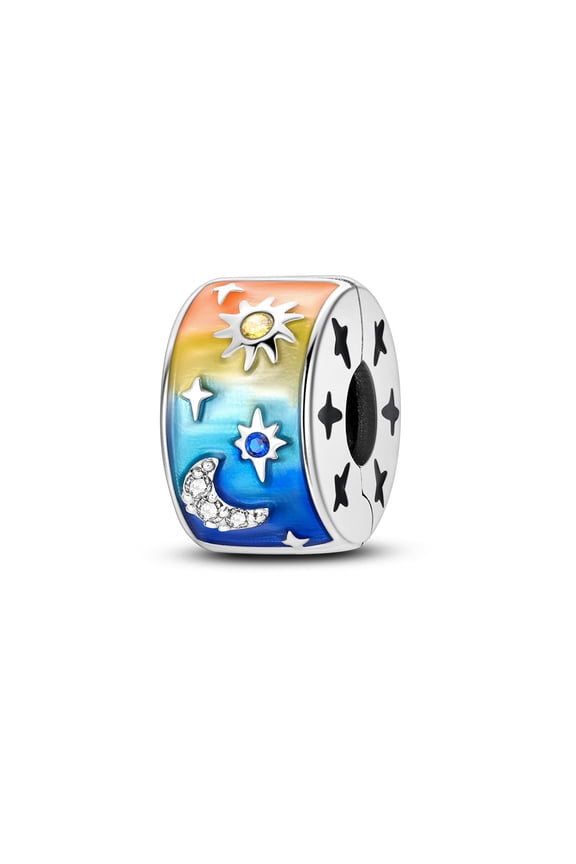 925 Sterling Silver Charms for Women Sun Clip on Beads for Bracelet and Necklace Gift for Her