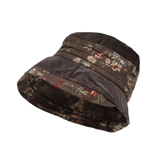 WITHMOONS Bucket Hat Packable Floral Fall Winter Women Lady Cap Bucket Hat SLB1444 (Brown)
