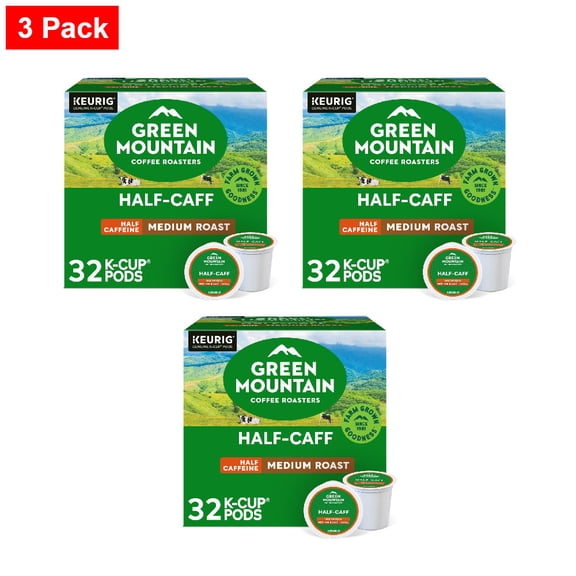 Green Mountain Coffee Roasters Half- Caff Medium Roast K-Cup Coffee Pods 32 ct - 3 Pack