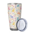 thumbnail image 2 of Fotbe Flower Color Rabbit Pattern 20 oz Tumbler Stainless Steel Vacuum Insulated Coffee Ice Cup Double Wall Travel Flask Leak-proof Coffee Cup-Straw Two-piece Set, 2 of 8